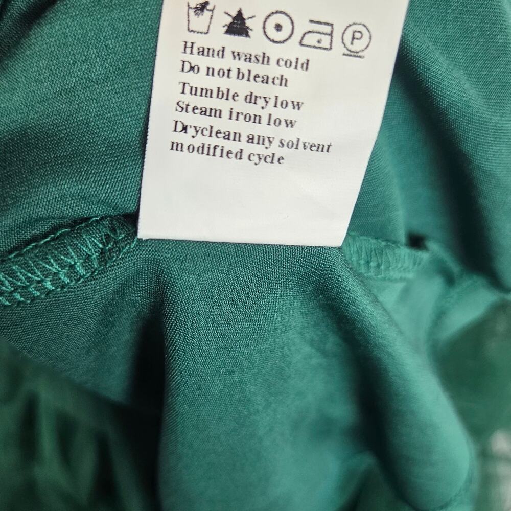 Pretty Garden Emerald Green MIdi Dress 2XL Tier Chiffon Whimsigoth Forest Fairy - Picture 10 of 16